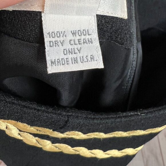 ANN TAYLOR STUDIO embroidered black wool straight pencil classic skirt size 4 - Picture 5 of 5